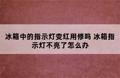 冰箱中的指示灯变红用修吗 冰箱指示灯不亮了怎么办